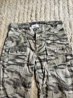 BDG Corduroy Cargo Pants in Olive and Black Wash